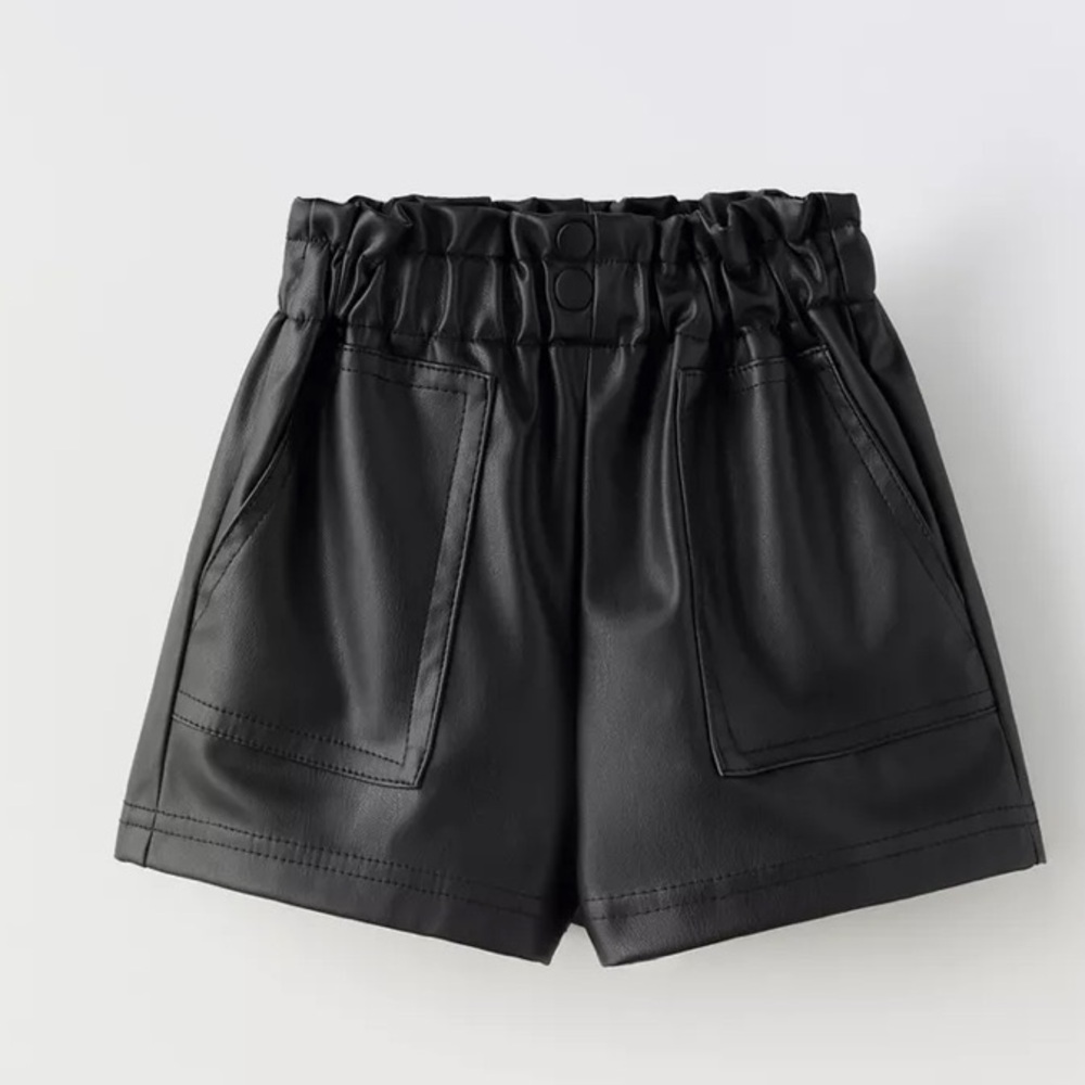 Zara Girls Faux Leather Shorts